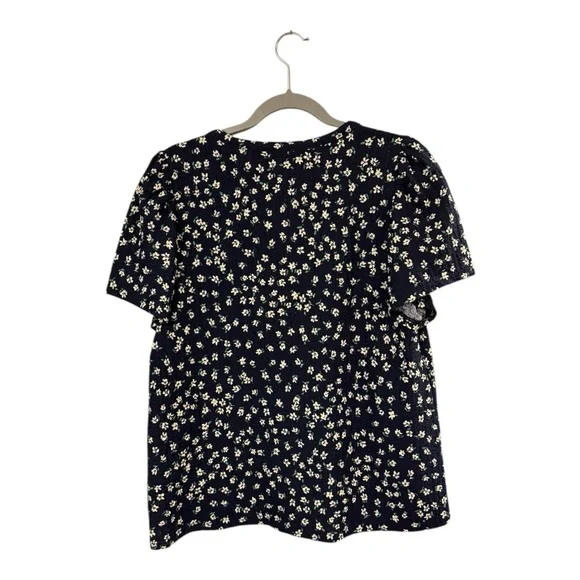 LOFT Navy and White Fitted Buttoned Blouse - Picture 8 of 8